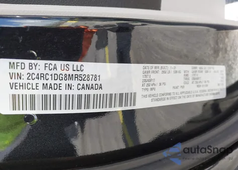 2021 Chrysler Voyager Lxi from USA, damaged, VIN 2C4RC1DG8MR528781